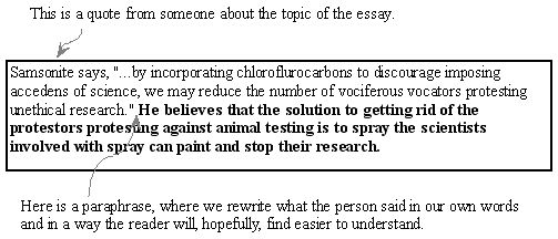 Paraphrasing in an essay mla